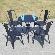 New fashion plastic wood outdoor furniture aluminum frame wooden dining set